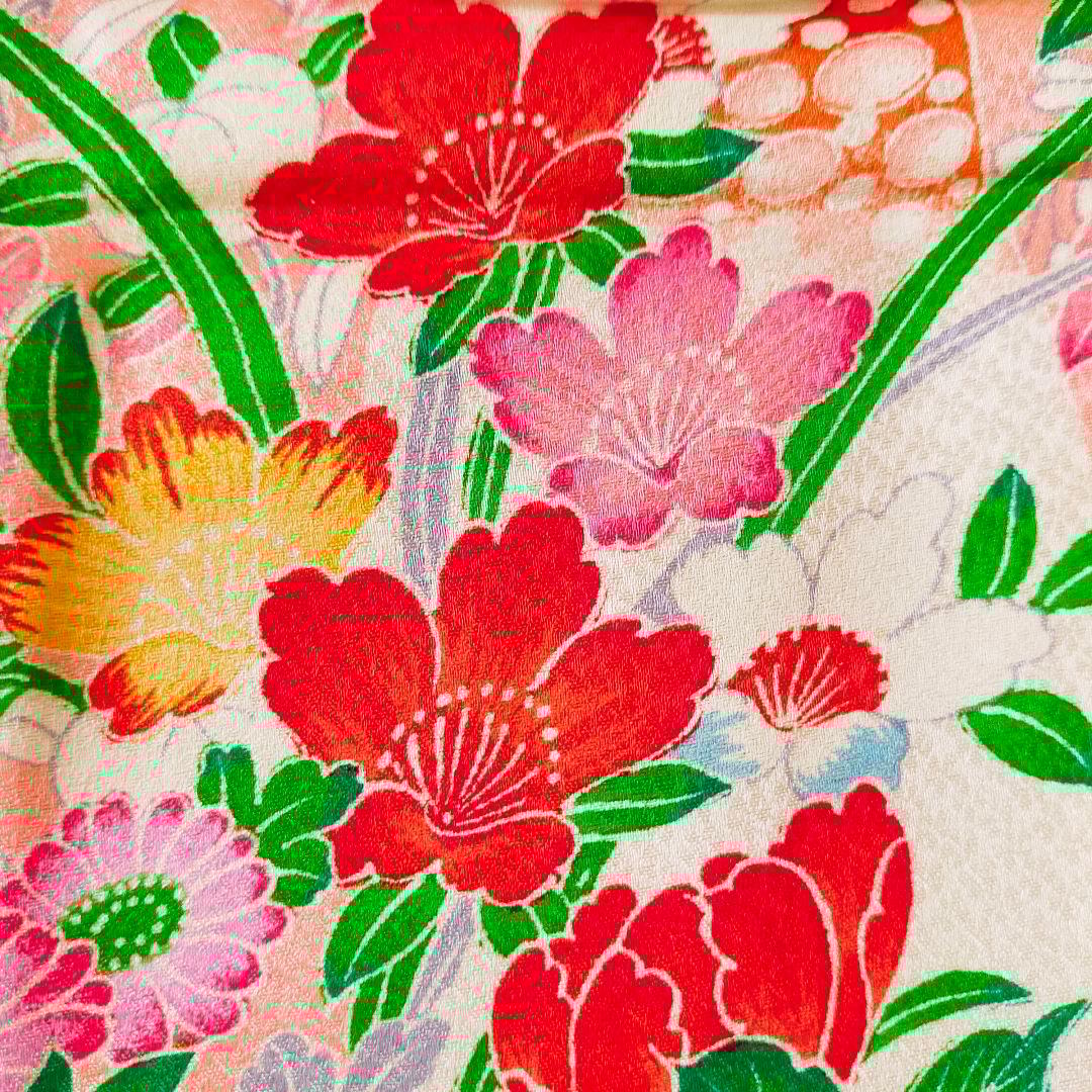 七五三 7歳 正絹 セット 012602 金駒刺繍 牡丹 菊 萩 藤 梅