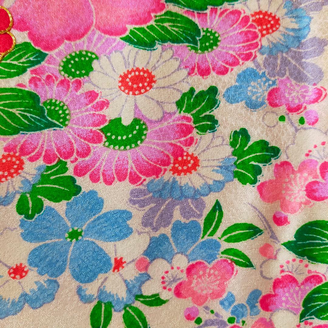 七五三 7歳 正絹 セット 012602 金駒刺繍 牡丹 菊 萩 藤 梅