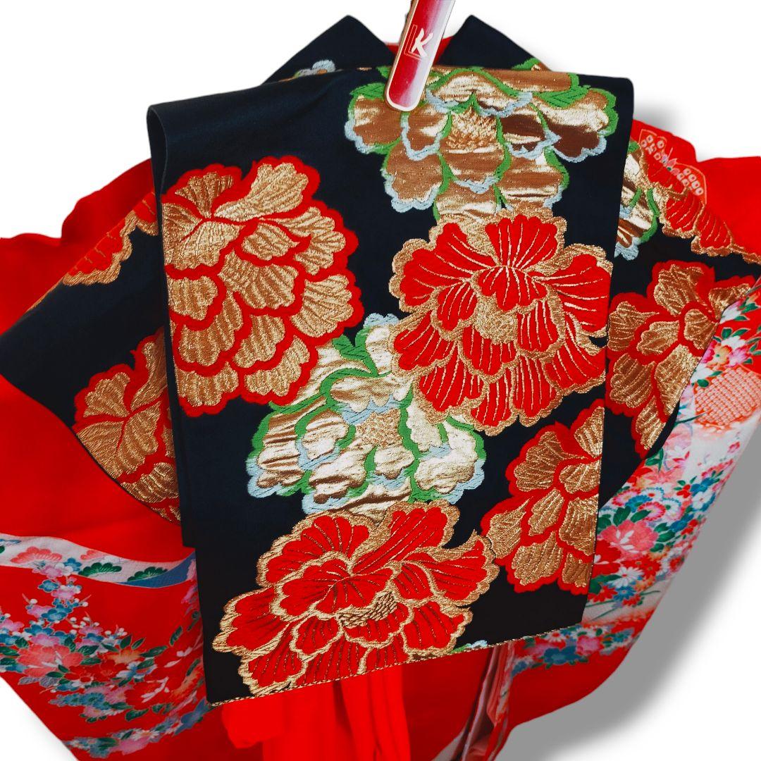七五三 7歳 正絹 セット 012602 金駒刺繍 牡丹 菊 萩 藤 梅