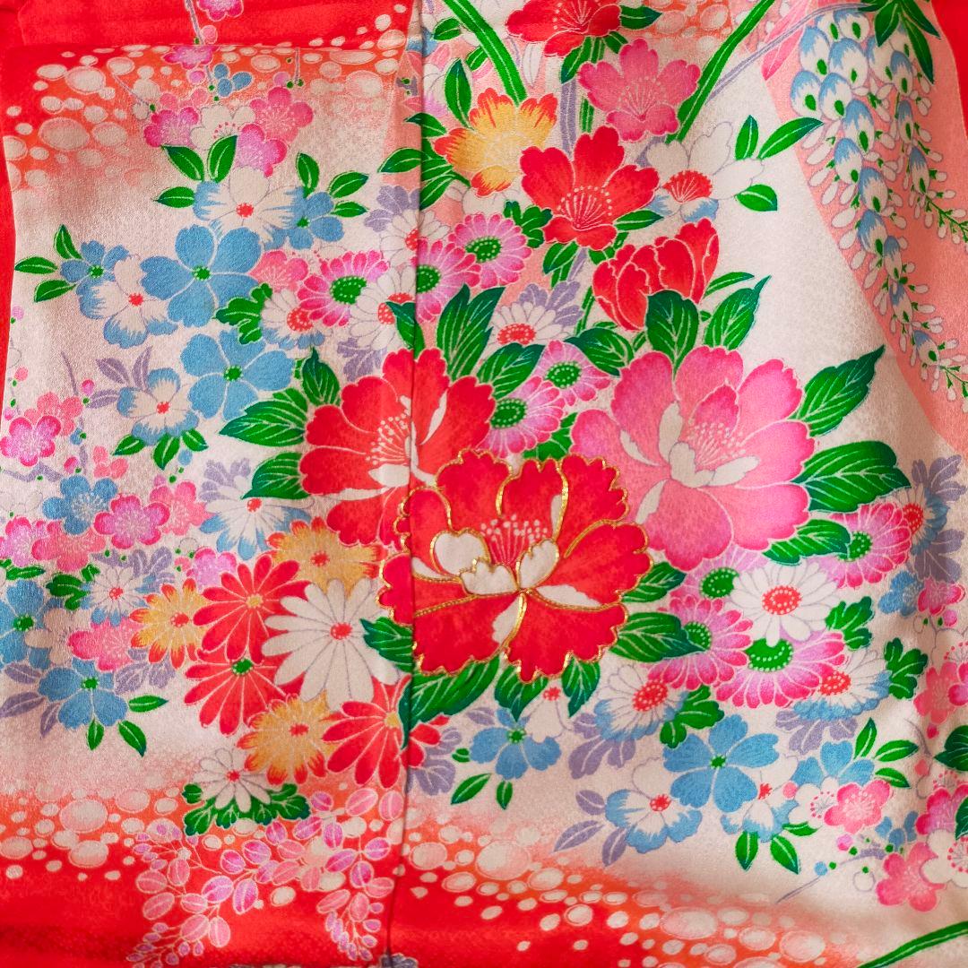 七五三 7歳 正絹 セット 012602 金駒刺繍 牡丹 菊 萩 藤 梅