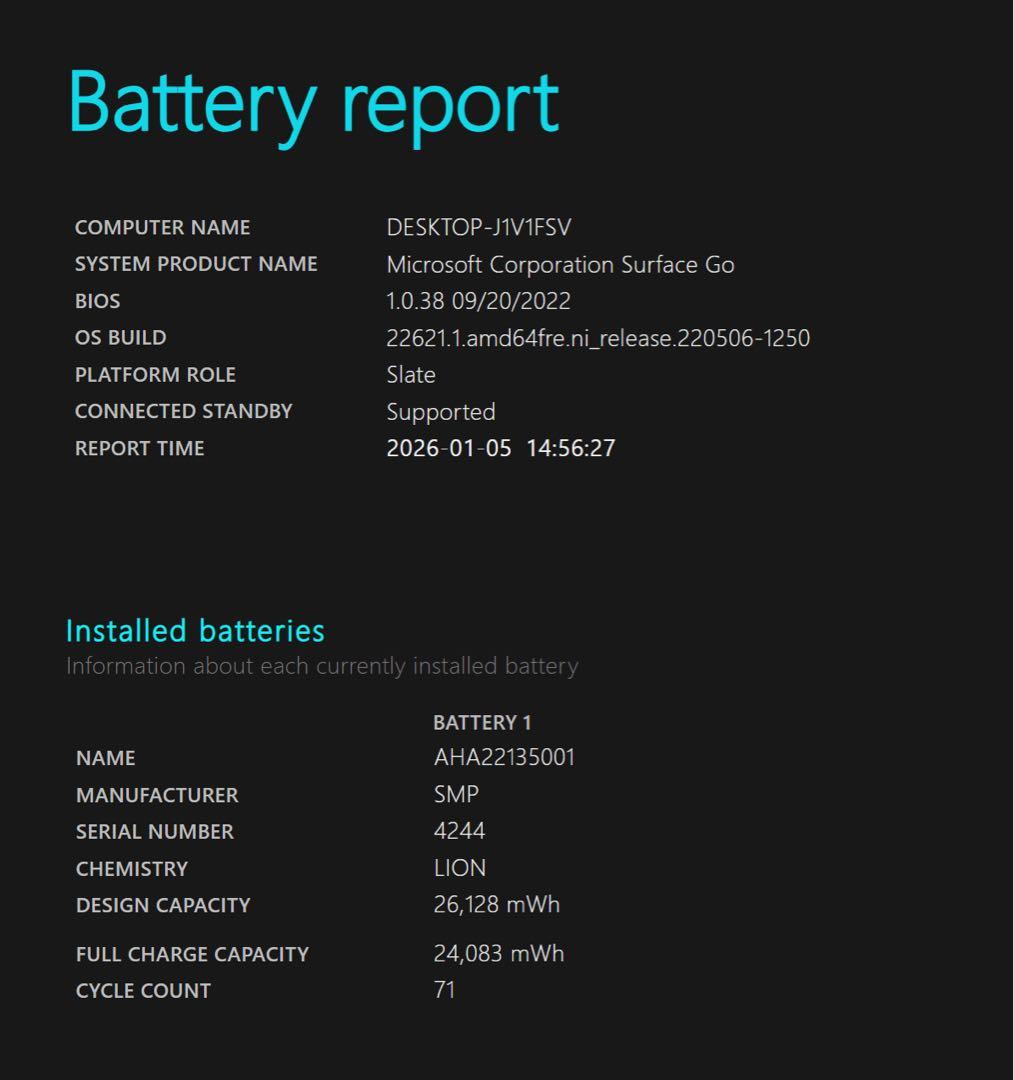 Windowsタブレット本体 Surface Go/128GB SSD/8GB RAM/4415Y