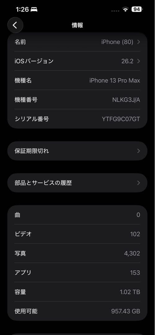 スマートフォン本体 iPhone 13 pro max 1tb