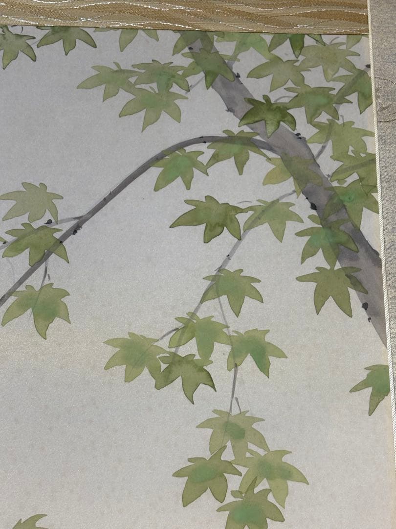 「香魚」　川島麦庵　掛け軸 掛軸 二重箱　桐共箱二重箱付