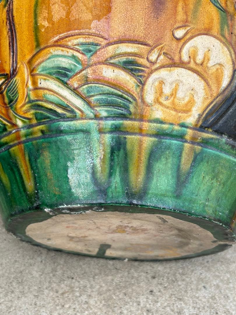 中国　三彩　蓮鷺紋鉢　送料込み0420