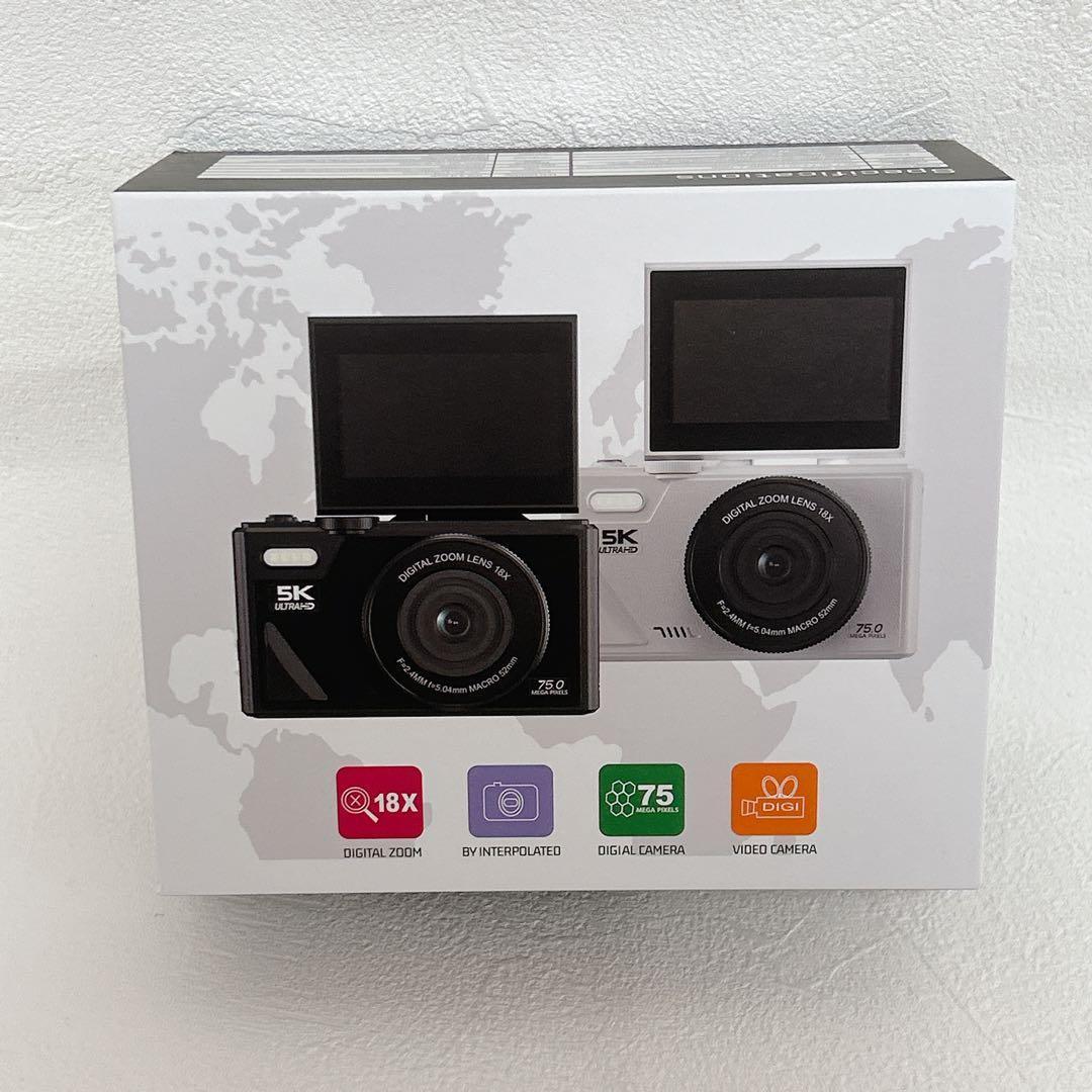 デジタルカメラ 5K 録画 デジタルカメラ 7500 万画素 Wi-Fi 機能