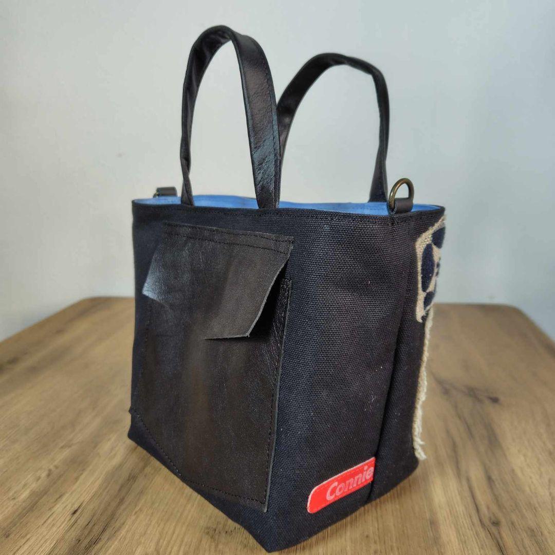 【SALE】ミナペルホネン/カケラパッチ/しきりトートSサイズブラック/本革