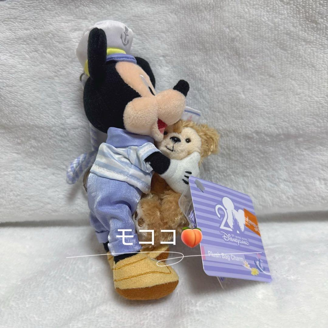 香港ディズニー　スプリングセーラー服　ミッキーダッフィー　ぬいぐるみキーチェーン