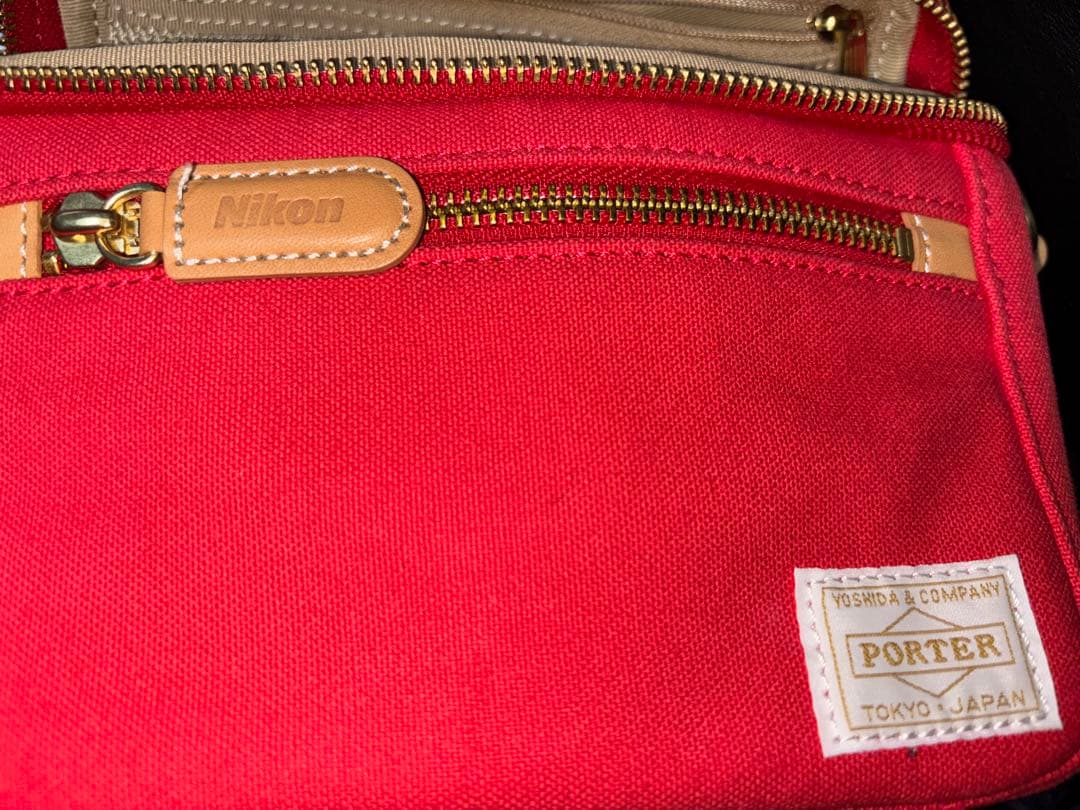 限定モデル！希少Nikon × PORTER コラボ カメラバッグ 帆布 レッド