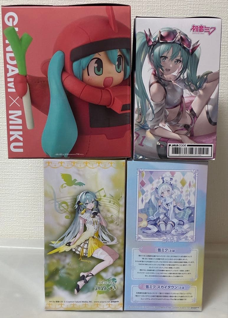 初音ミク カナリア、雪ミク、シャアザクぐるみ、アクアフロートガールズ フィギュア
