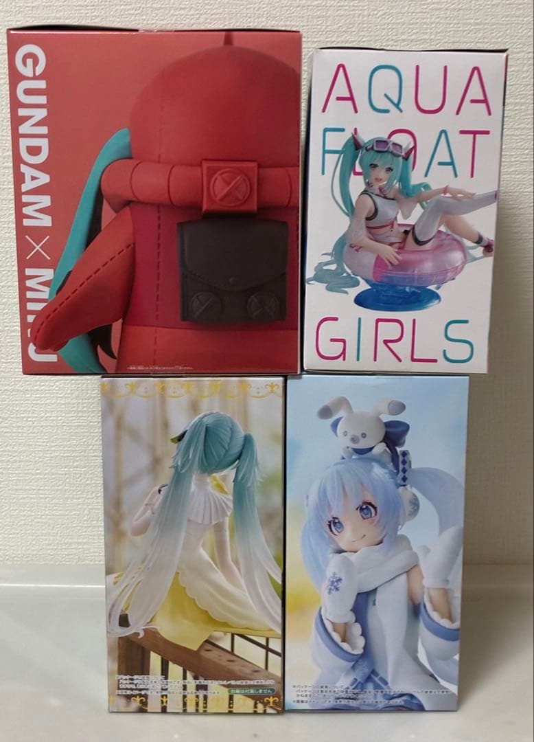 初音ミク カナリア、雪ミク、シャアザクぐるみ、アクアフロートガールズ フィギュア