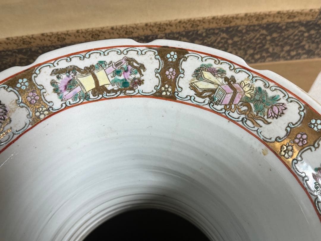 中国　色絵　人物図大瓶　大清乾隆年製銘　高さ約95cm 送料込み260408