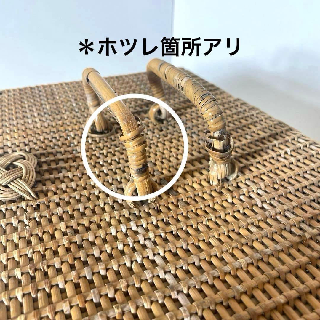 #XG511 アンティーク・時代物・藤編細工籠・ピクニックケース・収納箱・材料付