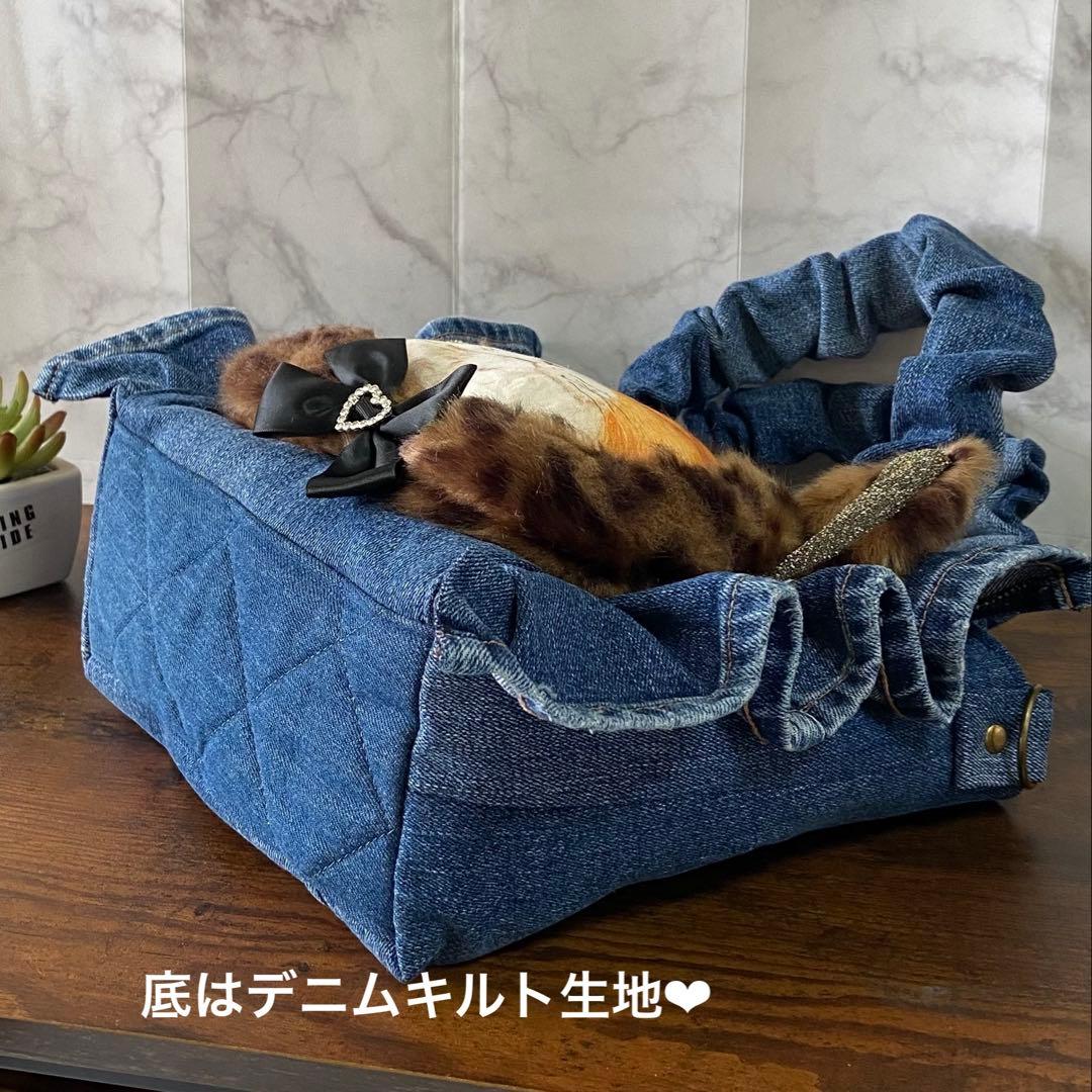 ゆ*ら様 コヤンイサムチョン♡デニムリメイク【フリルバッグ】ハンドメイド
