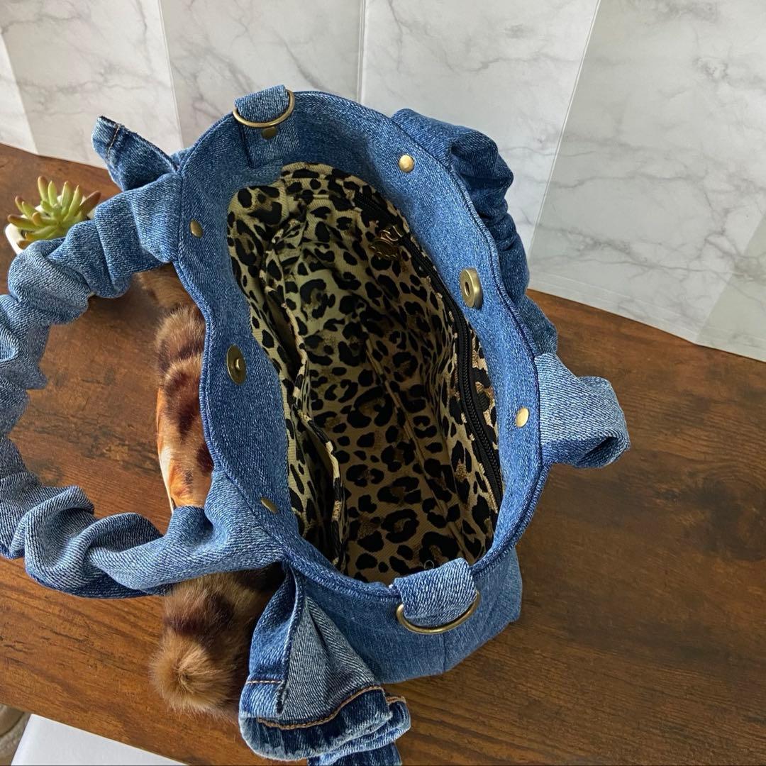 ゆ*ら様 コヤンイサムチョン♡デニムリメイク【フリルバッグ】ハンドメイド