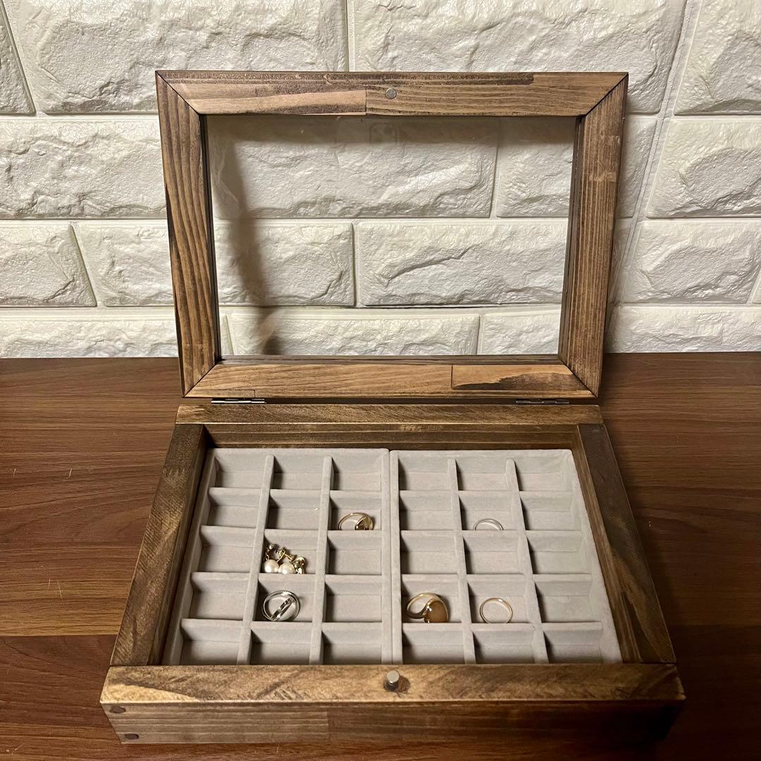 【トレイ2個付き】アクリル板アクセサリーショーケース 収納 アクセサリーボックス