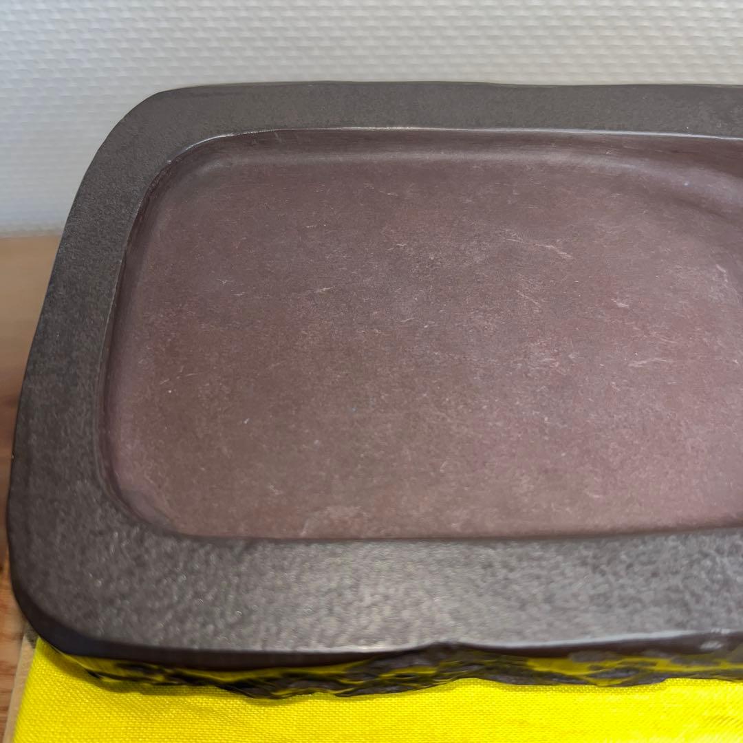 ⭕️赤間硯　梅花彫刻野面硯　下井百合昭　昭竜山作　女性好み作品　姿美しい