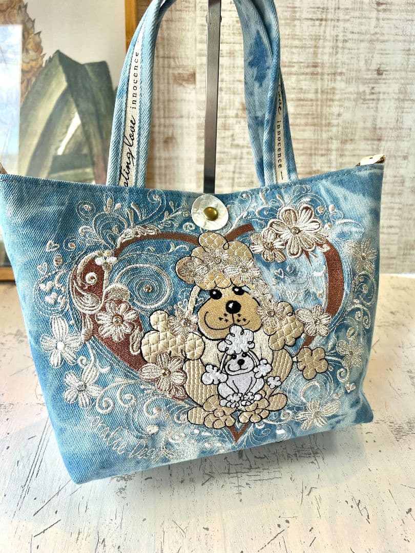 ロラライハリス♡SSライトブルーWデニム♡刺繍のちょこっとお出かけミニバッグ♡