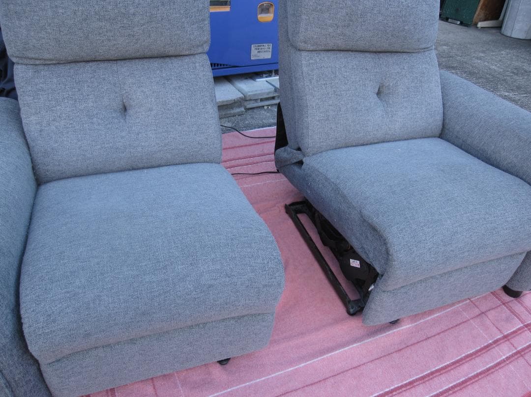 名古屋市等送料無料★ニトリ 2人掛け電動布張りリクライニングソファ Nピュール