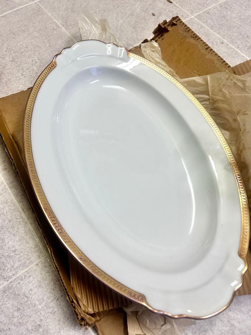 OKURA 大倉陶園　 片葉金蝕シリーズ　プレート2枚セット