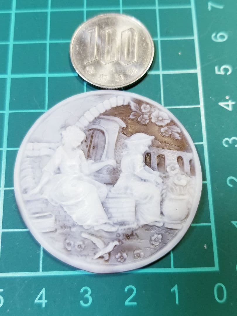 KS-599 作家名サイン有り 天然シェルカメオルース