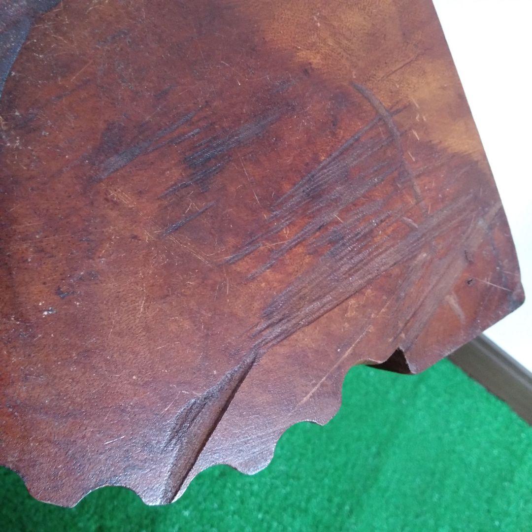 木彫りカエル靴べらスタンド 木製 玄関インテリア 縁起物 置物