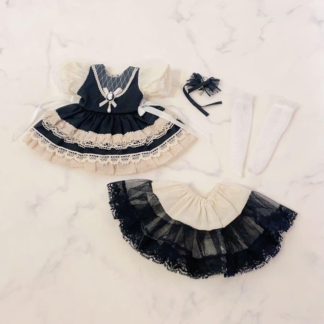 1/6 ドール用 アウトフィット ブラック お茶会ワンピース BJD 幼SD