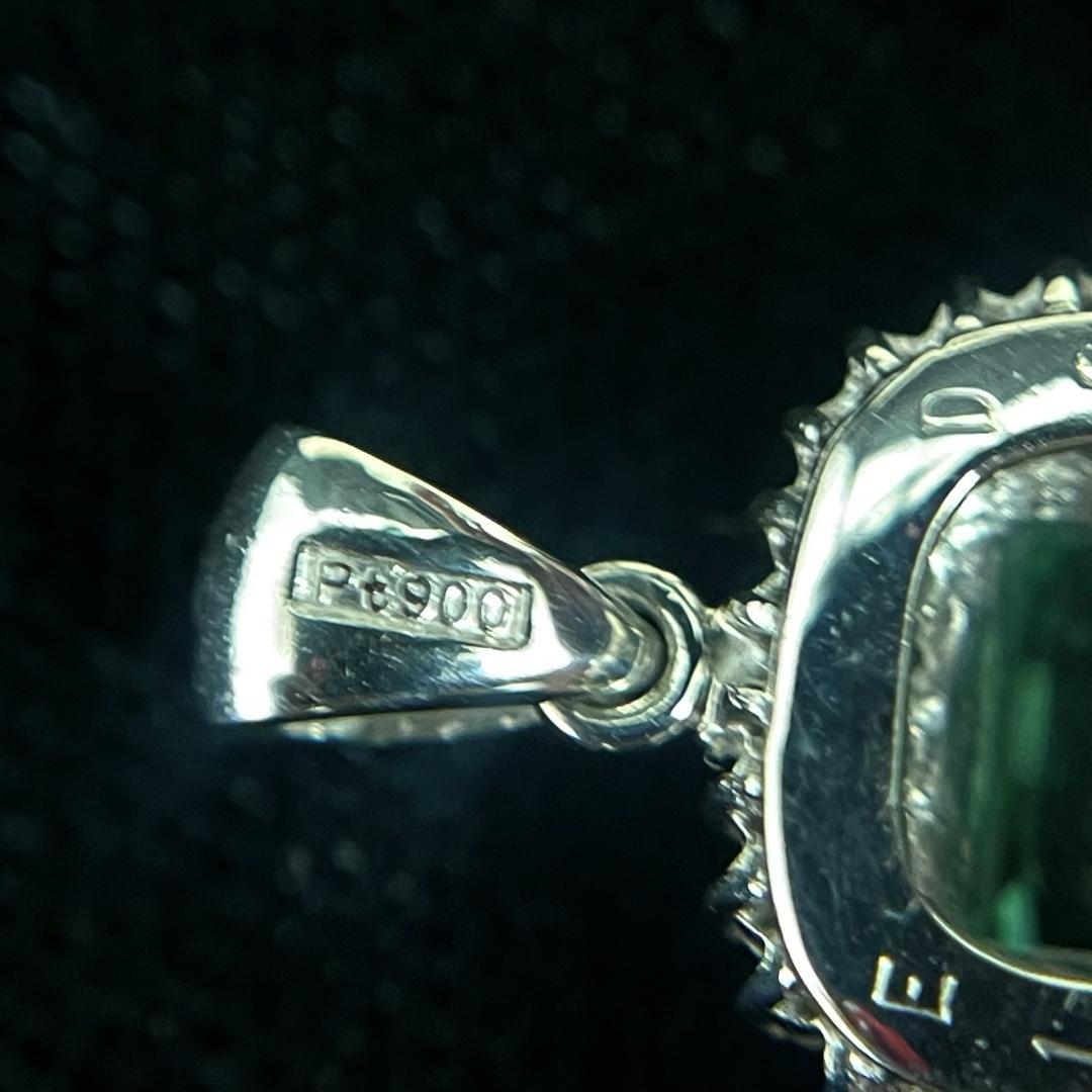 Pt900 エメラルド ダイヤモンド ペンダント