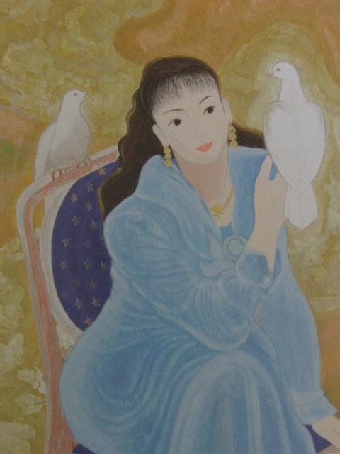 山田滋、【鳩】、希少な額装用画集より、新品額装付、状態良好