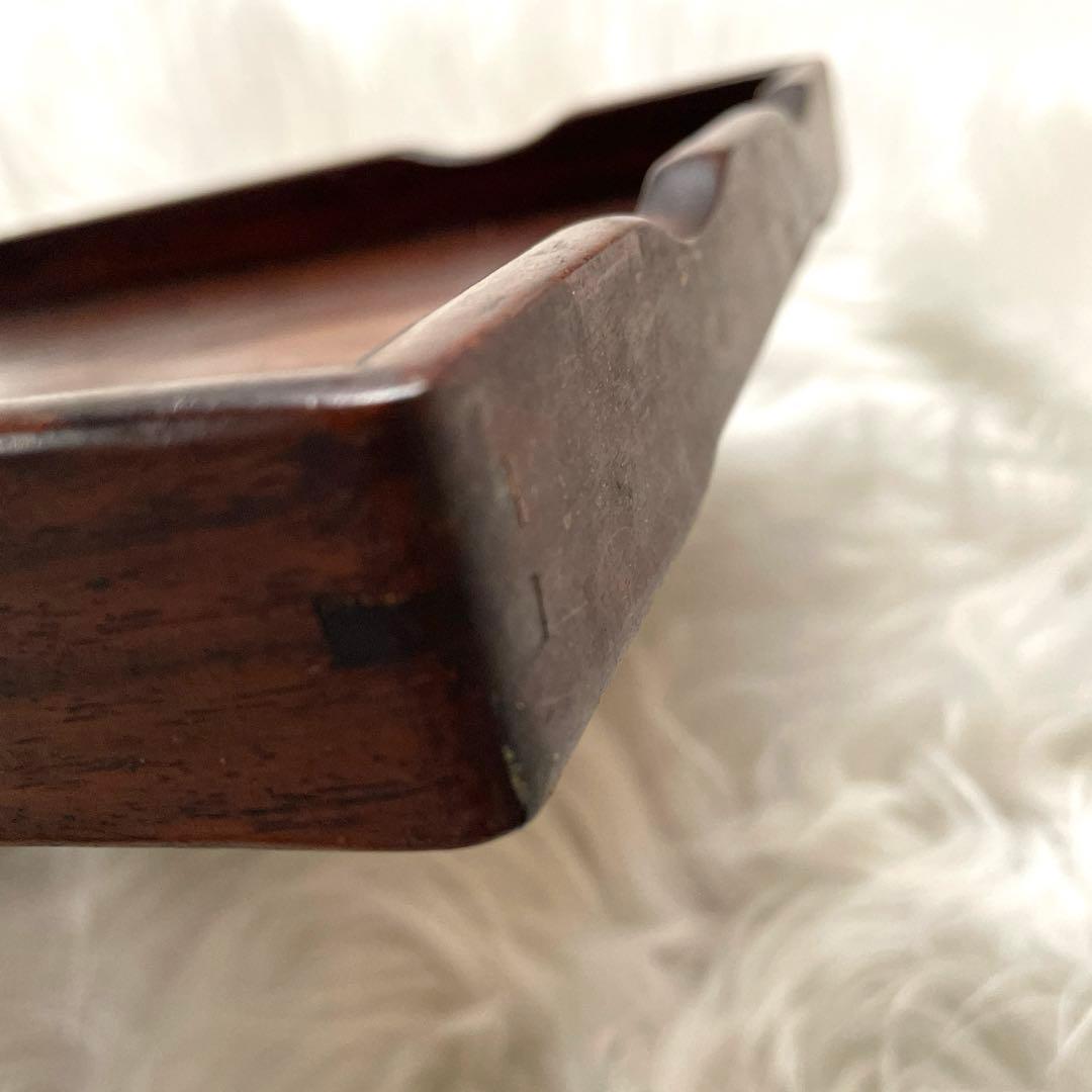 紫壇　お盆　アンティーク雑貨　トレー　年代物　昭和レトロ　飾り台　高級木材　匿名