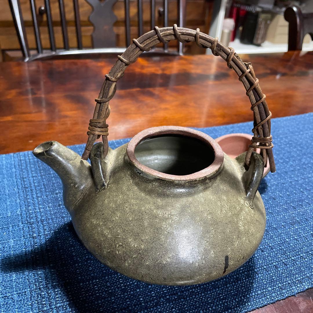 竹製ハンドル グレー じょか 薩摩焼陶器