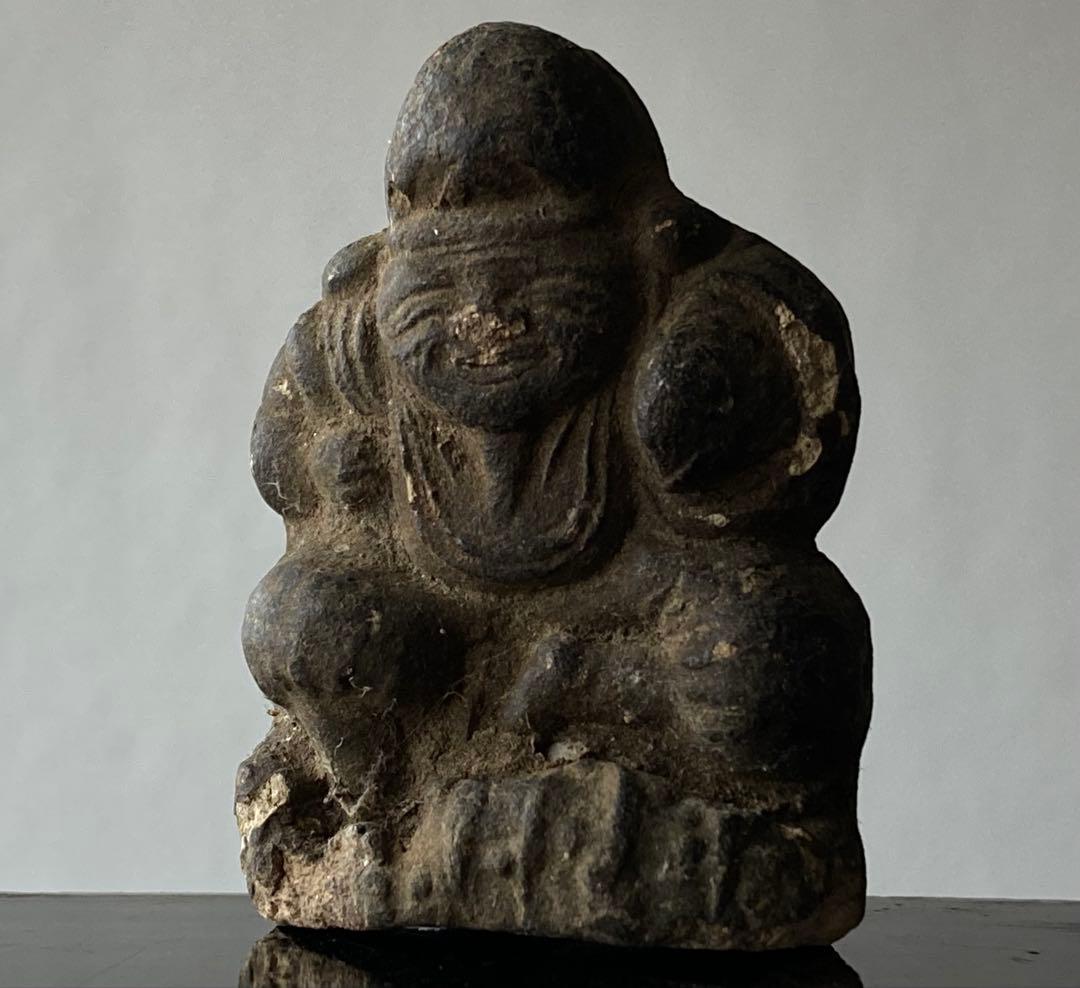 【地方民間信仰 相恵比寿 土人形 約5.5㎝ 江戸後期〜明治初期】仏像郷土玩具