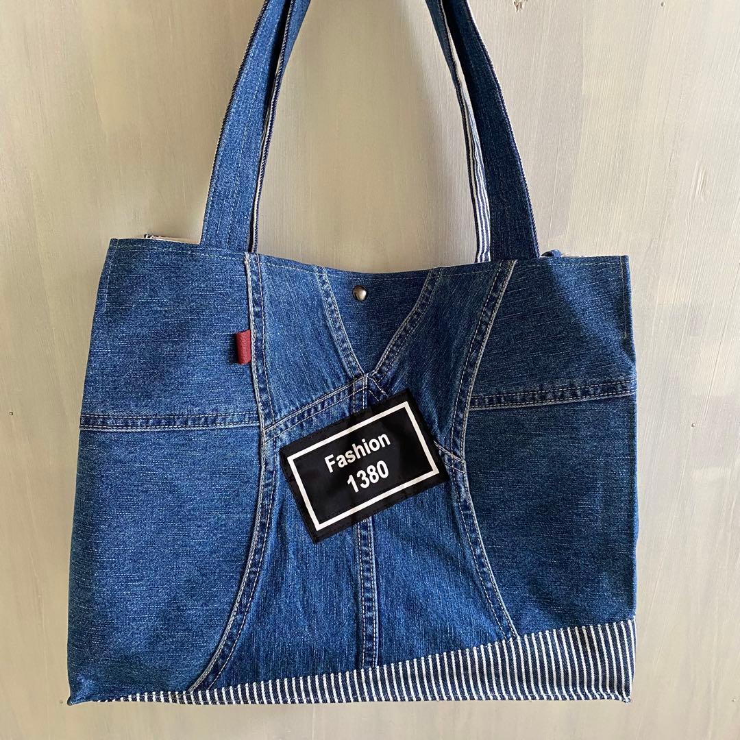 BIG デニムリメイク　トートバッグ　オーバーオール
