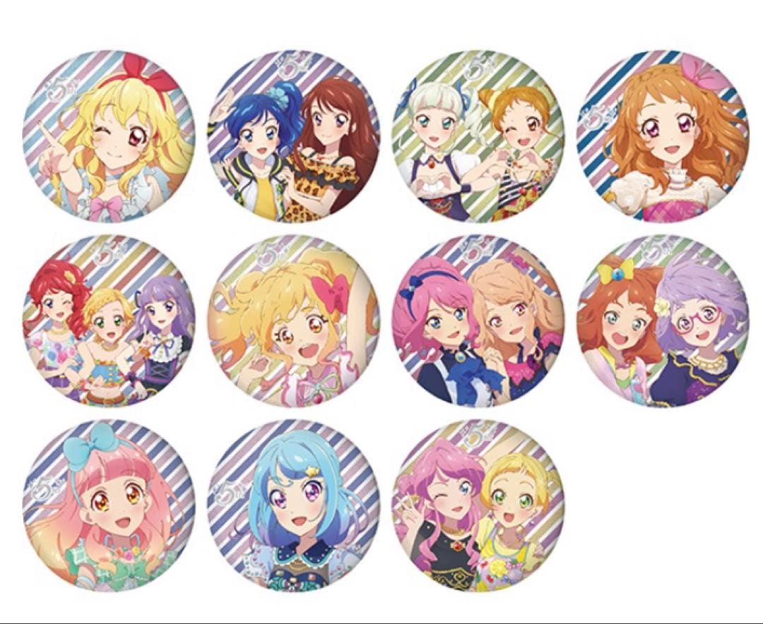 [未使用]グリッター缶バッジ 全11種 アイカツ！5thフェスティバル!!