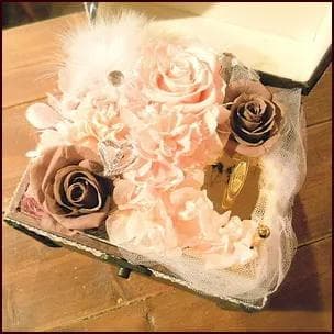 プリザーブドフラワーオルゴール　リングピロー　大塚愛 PEACH