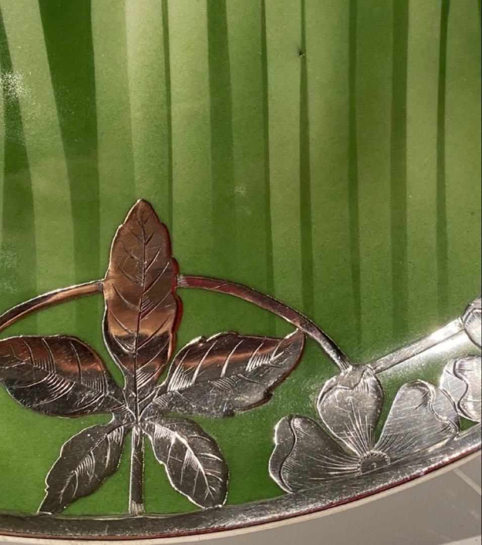 西浦焼 釉下彩銀装大皿