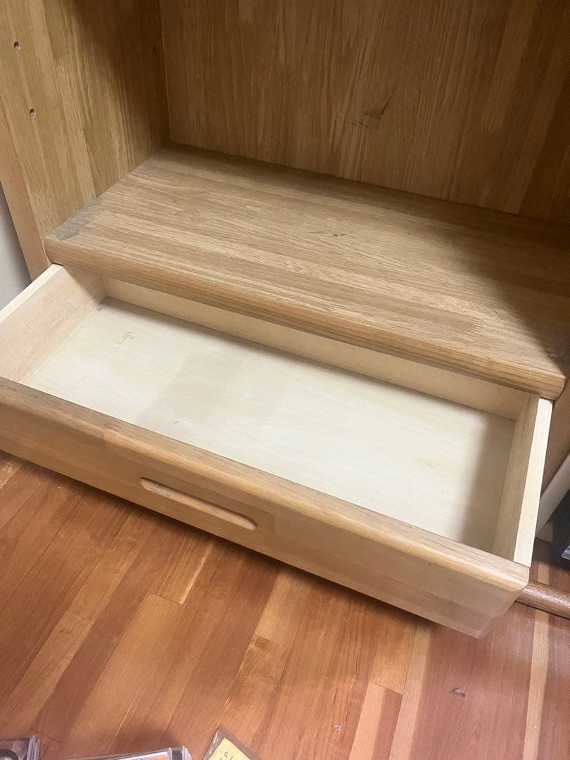 最終9/15【配送料12,000円込】木製 5段本棚 引き出し付き
