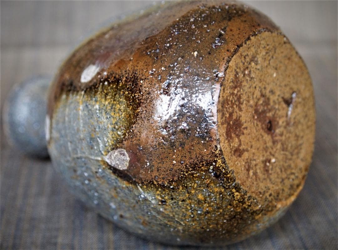 未使用★多久守★備前（窯変）徳利★共箱・栞★黄胡麻