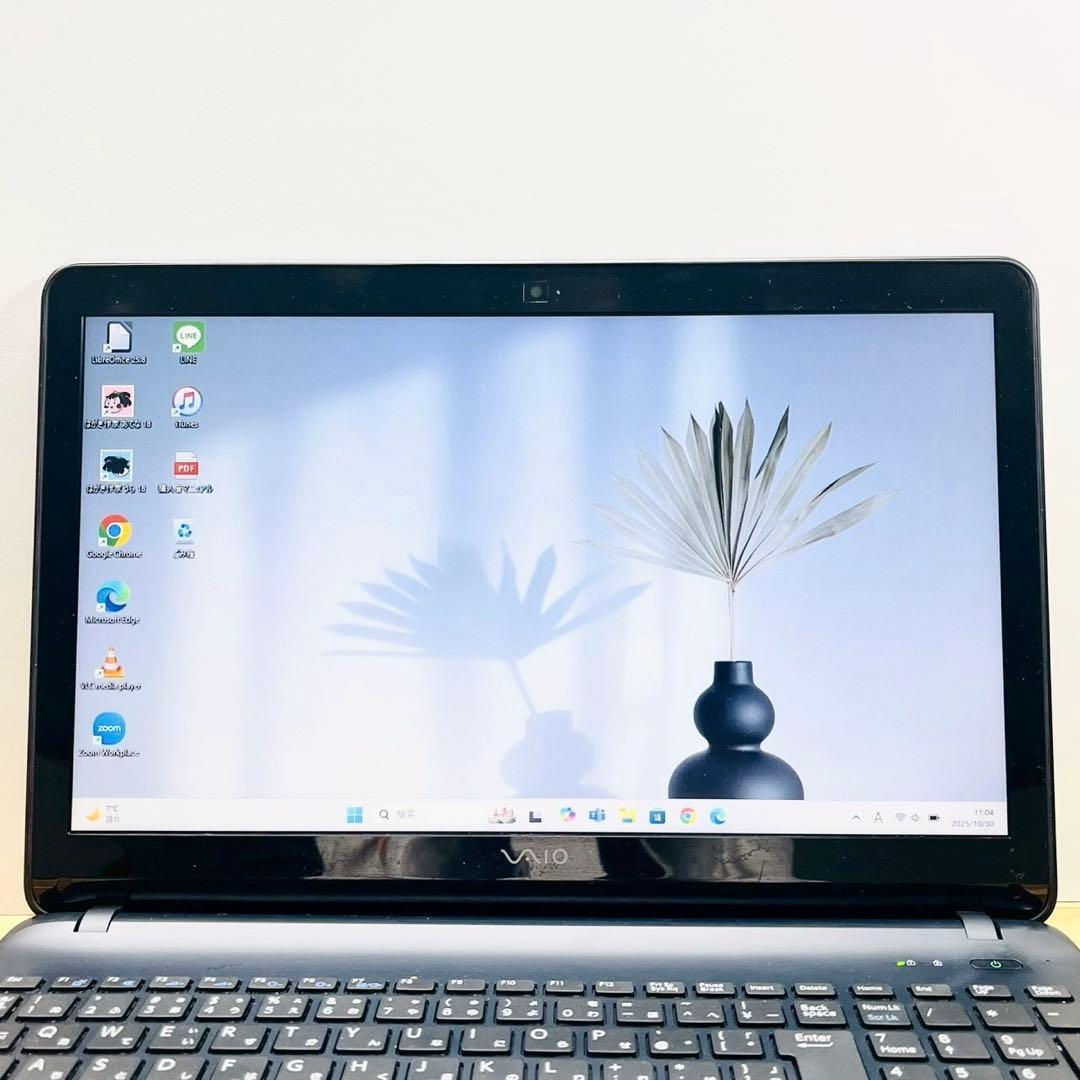 快速 SSD✨ VAIO ノートパソコン カメラ Win11 8GB オフィス