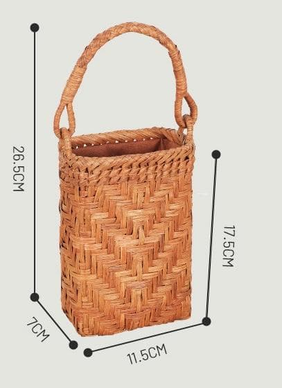 山葡萄かごバッグ 職人手編み 網代編み 籠 手提げ 内布あり