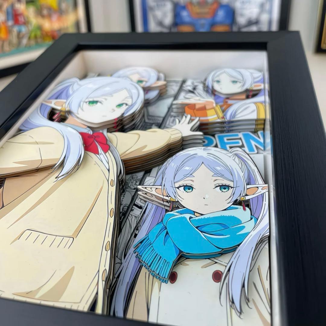 新品 葬送のフリーレン JK 3Dアート絵 立体画 額縁付