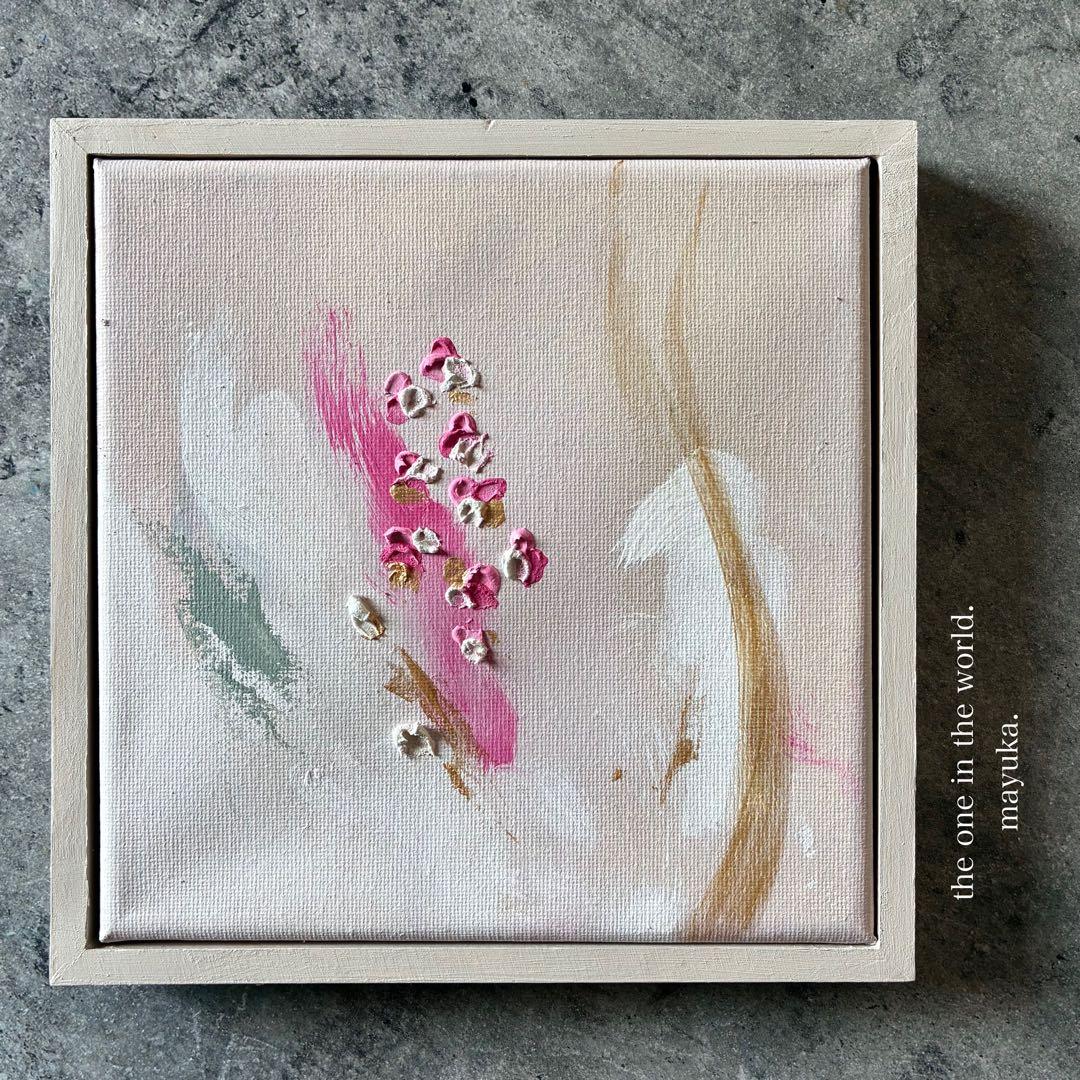 テクスチャーアート　2枚set 桜　花　モダン　絵画　抽象画　アートパネル