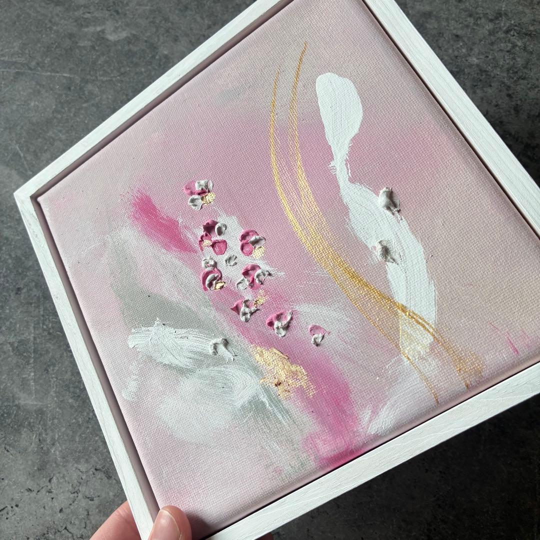 テクスチャーアート　2枚set 桜　花　モダン　絵画　抽象画　アートパネル