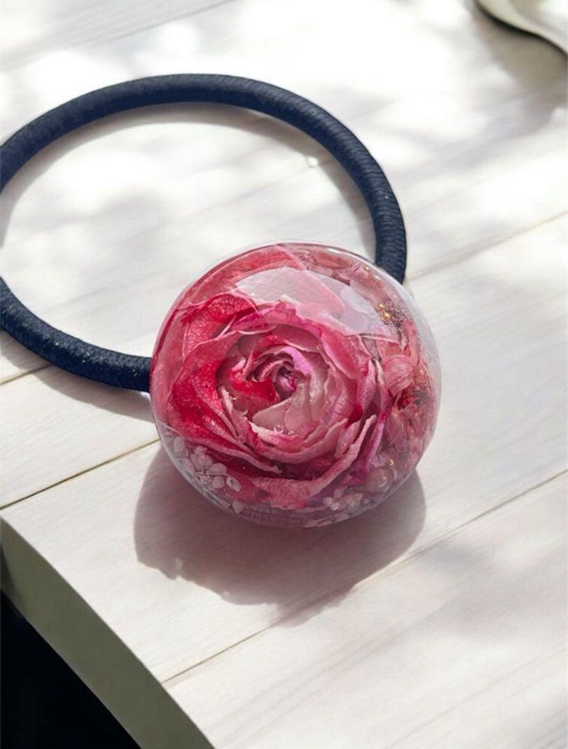 ボタニカルフラワーレジンヘアゴムNo.1355