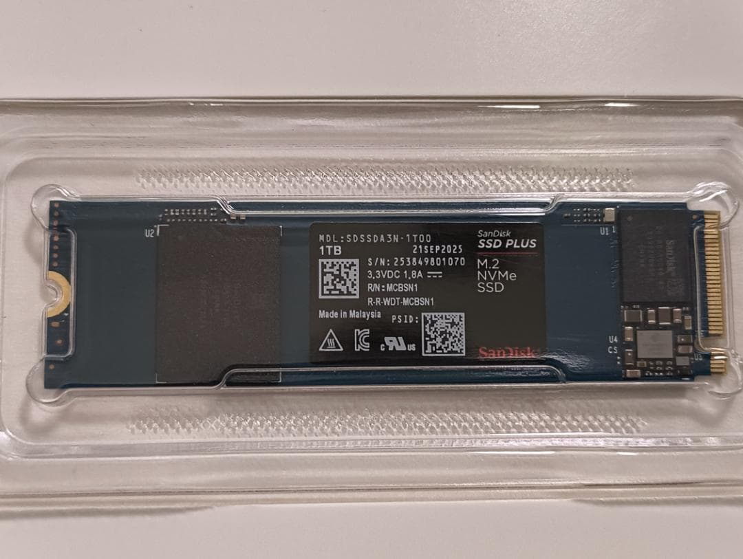 内蔵型SSD Sandisk M.2 SSD 1TB 3200MB/s