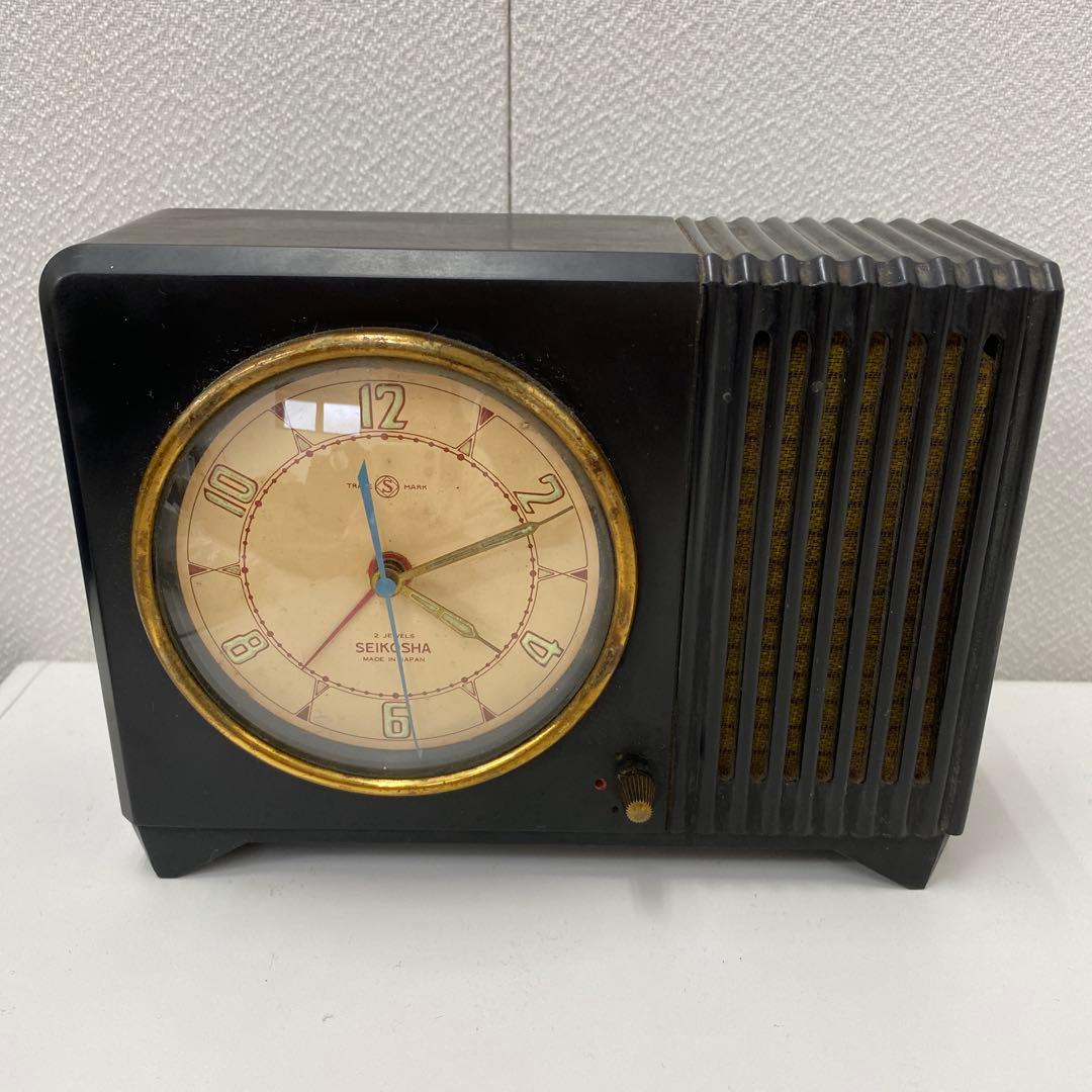 【アンティーク】精工舎　昭和30年代　オルゴール付き　一日巻手巻き置き時計