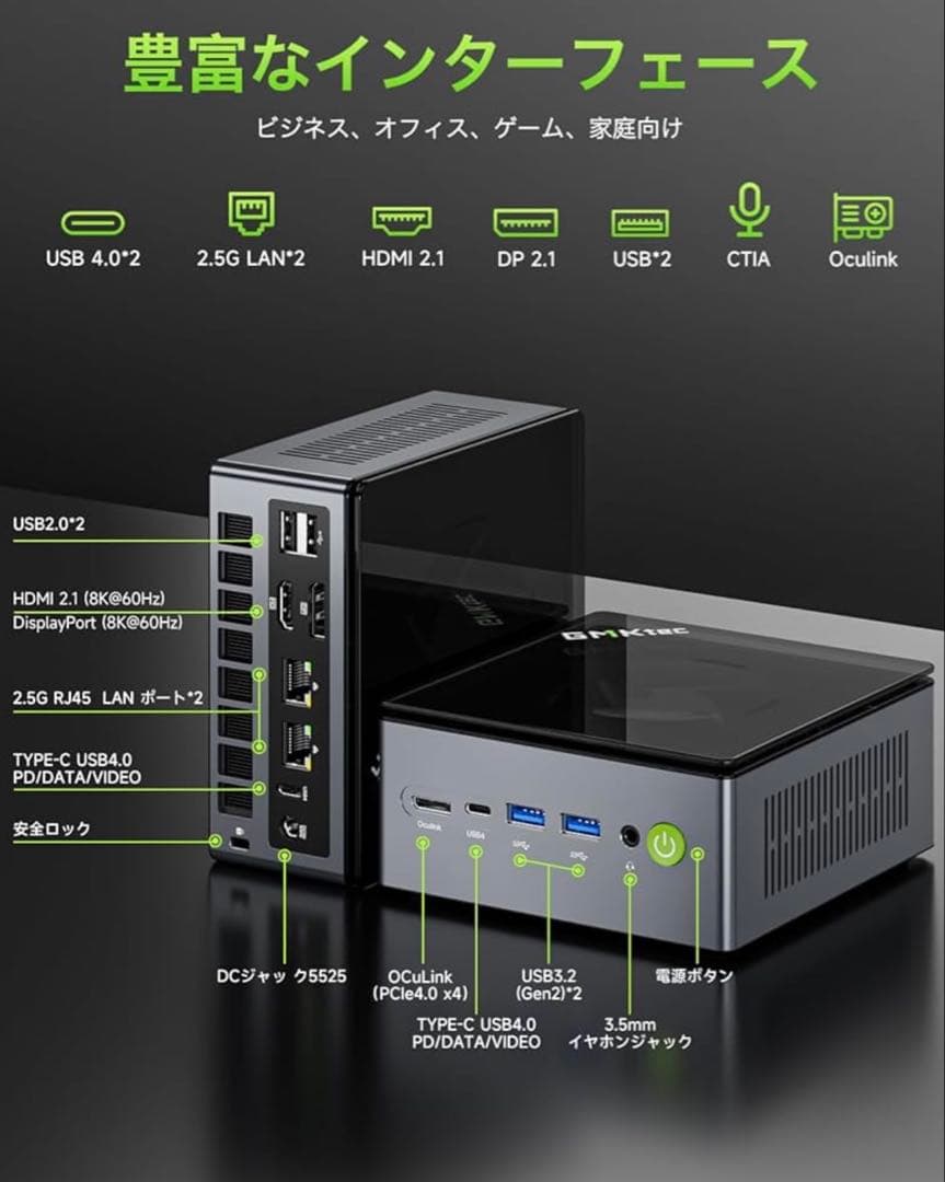 GNTtec ミニPC AMD Ryzen 7 PRO 6850H