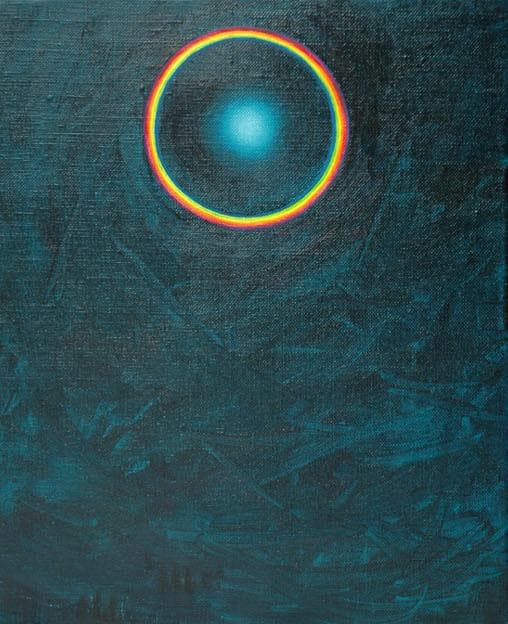 油絵 菅家令子 絵 絵画インテリア額付(白) F3-GB62023 風景祈り希望