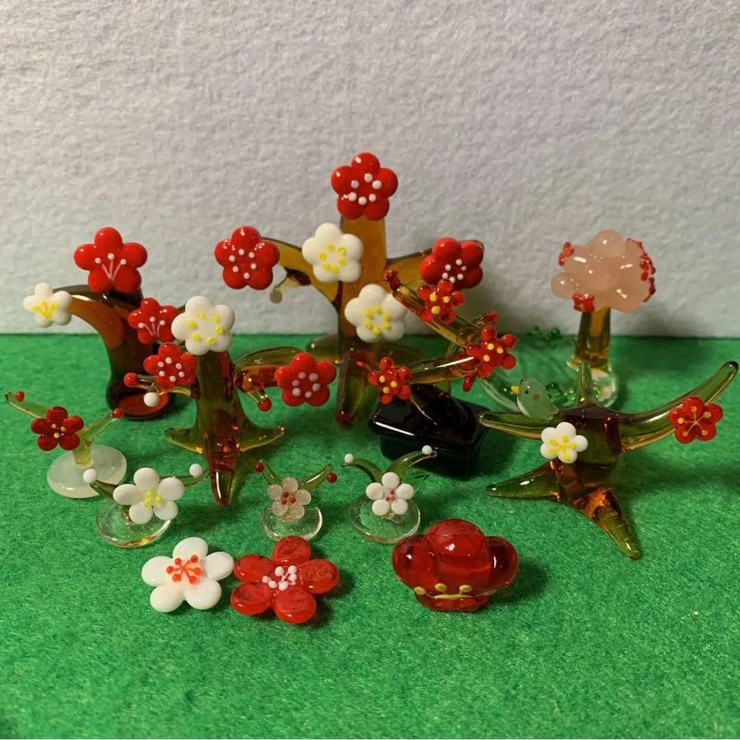 ガラス細工　ミニチュア　梅