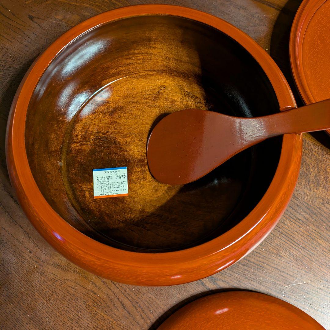 【最終販売】新品 後藤塗・玉藻塗 讃岐漆器 お櫃としゃもじお盆セット 伝統工芸品