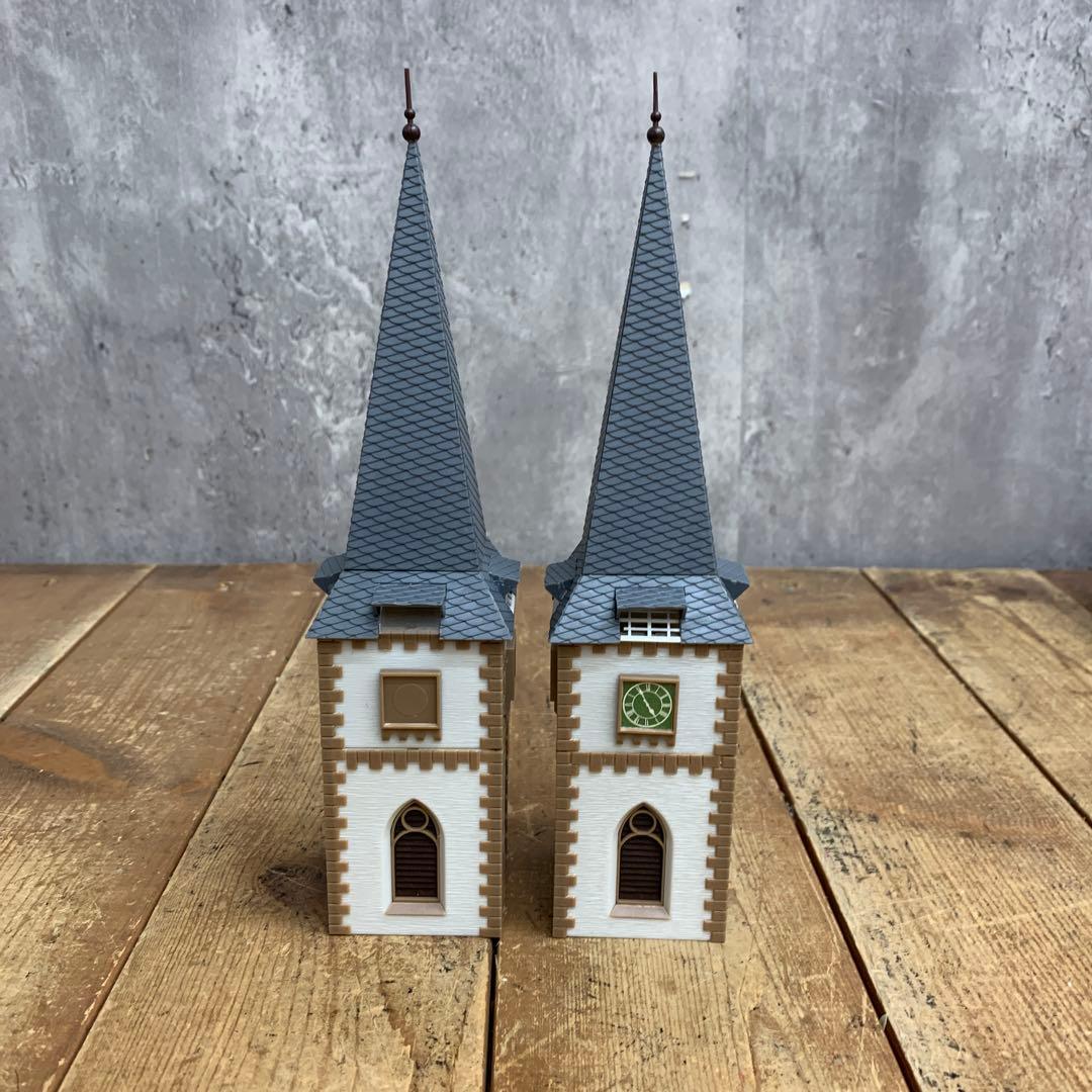 3F 【希少・完成品】HOゲージ ストラクチャー 2点セット「大型教会」＆「ス